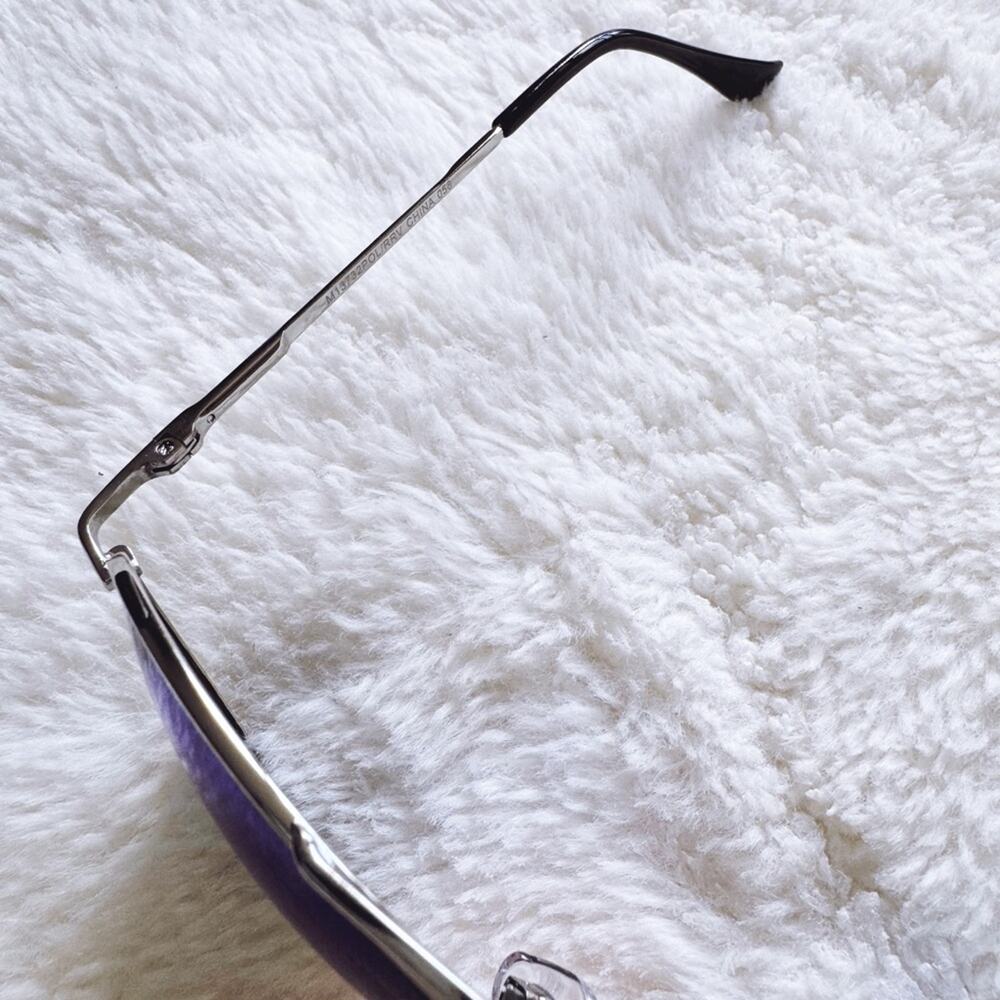Felix Blue w/Silver Rim Mirrored Sunglasses - Picture 7 of 14